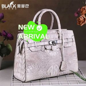 Designer Himalaya Crocodile Handbag Tote Bags Black Mamba Skin White Revised Zipper Platinum Bag Womens Handbag Genuine Leather Elegance WN-UA55