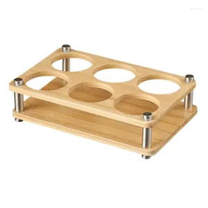 Wine Glasses S Holder Solid Wooden Glass Tray Bamboo Wood Stand For Home Party Bar Heavy Base Rack