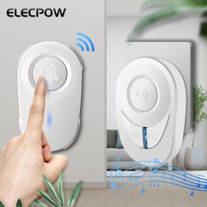 System ELECPOW bezprzewodowy dzwonek do drzwi Outdood Wodoodporny inteligentny dom do domu dzwonek Starsze Przypomnienie przypomnienia LED Flash Security Alarm
