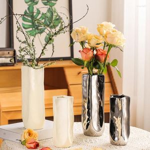 Vases Abstract Curved Vase Ceramic Hydroponics Device Modern Living Room Dining Table Dried Flower Arrangement Decorative Ornaments