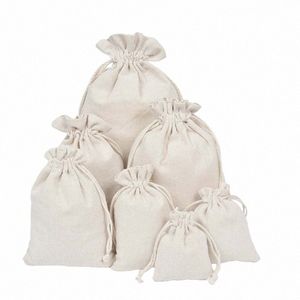 high Quality Wholesale Price Natural Resuable Jute Linen Drawstring Pouch Packaging Gift Bag Logo Printed Christmas dropship q98r#