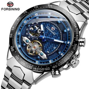 Wristwatches FORSINING Automatic Mechanical Men Wristwatch Military Hollow Sport Male Clock Top Waterproof Tourbillon Watch