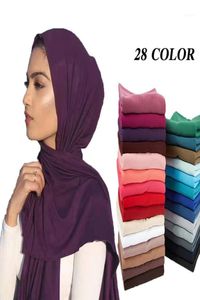 Szaliki 10pllot Kobiety Muzułmańskie koszulka hidżab scarf Faulard Femme Rozmiar Plus Hidżabs Islamskie szale SOILD Modalny chusta na 1531110