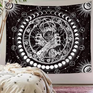 The angry skull tapestry hanging cloth tapestries background cloth ins style hanging cloth decorative cloth bohemian home decor
