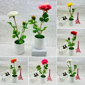 Decorative Flowers Artificial Potted Plants Flower For Home Decor Colorful Bonsai Ornaments Room Bedroom Garden Faux