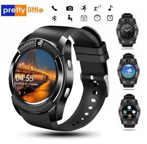 Sport Erkekler Akıllı İzle V8 SIM CARD Android Kamera Yuvarlak Cevap Çağrı Çağrı Akıllı Saat Kalp Hızı Fitness Tracker3723286