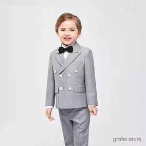 Suits Boys Elegant Gary Party Photography Suit Kids Formal Ceremony Costume Children Birthday Wedding Piano Dress Performance Costume