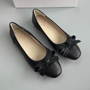 Scarpe casual appassire il minimalismo nordico ufficio di moda donne donne pendolari piatto mocassino vera pelle