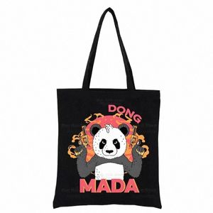 Все, что я хочу сделать, это Panda no Today Tote Bag Shop Black Unisex Travel Canvas Bags Eco Foldable Shopper Bag 06OW#