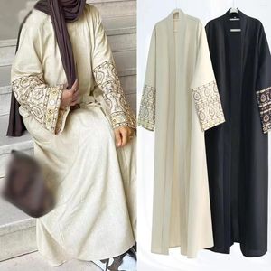 Roupas étnicas Kimono Sleeve Cardigan Coat Muslim Islâmico Abaya Kaftan Dubai Bordado Vestidos