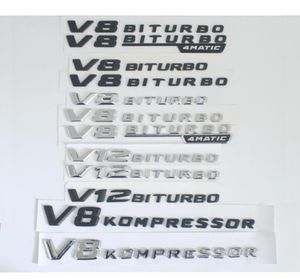 Fender sidor bokstäver v8 v12 biturbo 4Matic Kompressor Turbo Badge Emblem Emblem Badges for Mercedes Benz AMG4571407