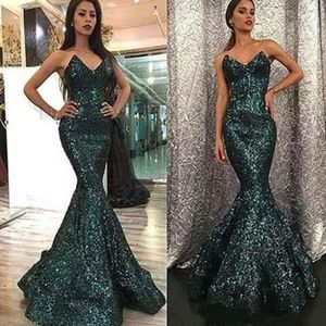 Plus Evening Dresses Size Illusion Long Sleeves Elegant Dubai Arabic Sequins Prom Gowns Party Dress