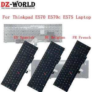 Tangentbord azerty vara belgiska fr franska es spanska tangentbord för Lenovo ThinkPad E570 E570C E575 Laptop 01ax126 01AX131 01AX210