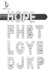 130st 8mm Full Rhinestone English Alphabet AZ DIY Slide LettersSlide Letter Charm Fit Armband Wristband LSSL01130 CJ1911167691135