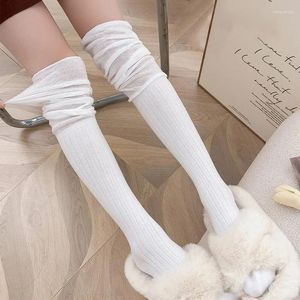 Women Socks Sexy Over Knee Thigh High Solid Striped Long Cotton Autumn Winter Warm Stockings Girls Tube Sock Leggings