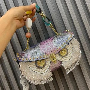 Abendtaschen Cyy 2024 Bunte Schlangenmuster Kette Unterarme Beutel Perle kleine quadratische Damen modische Handtasche Schulterkreuzkörper