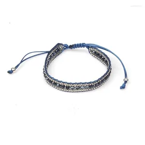 Charm Bracelets Woman Men Handmade Bohemia Weave Adjustable Rope Chain Crystal Charms Wristband Fashion Jewelry Gift
