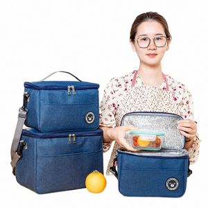 portable Lunch Bag Food Thermal Box Durable Waterproof Office Cooler Lunchbox with Shoulder Strap Picnic Bag for Couples Unisex s8Vd#