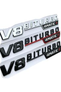 For Mercedes Benz AMG Flat Letters 1 pair V8 BITURBO 4MATIC Fender Emblems Badges V8BITURBO4MATIC Emblem Sticker9664833