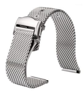 Titta på Bands Mesh Armband Accessories Men039S 20mm rem av hög kvalitet rostfritt stål Universal Watchband Ersättning för7333584