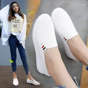 Scarpe casual piatti bianchi taefini ritagliati in pelle slittamento su tacchi bassi espadrilles ladies women sneaker