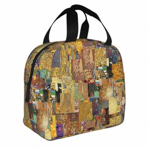 gustav Klimt Freyas Art Insulated Lunch Bags Leakproof Lunch Ctainer Thermal Bag Tote Lunch Box Office Picnic Bento Pouch e3RT#