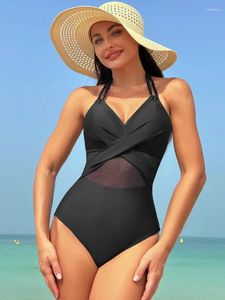 Women's Swimwear Jucleo One-piece Swimsuit Women Plus Size Sexy Mesh Thong Monokini 2024 Bathing Suit Female Skirt Beach Bather Bikini