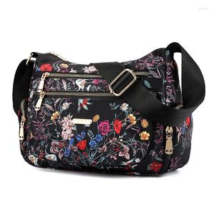 Shoulder Bags Floral Rural Style Oxford Ladies Hand Female Crossbody For Women Messenger Thread Sac A Main Femme
