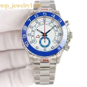 Brand Hinery Automatic 7750 Movement 44mm Large Dial Blue Ceramic Bezel 904L Stainless Steel Sapphire Waterproof Luminous Mens Sport Watch