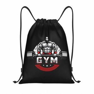 niestandardowe kulturystyki torby na siłownię do sklepu jogi plecaki mężczyźni kobiety Fitn Muscle Sports Sackpack Z5cn#