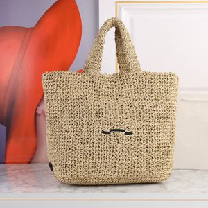 Praw de palha de alta qualidade bolsa de praia designer de moda sacos de compras femininos Novos Raffia Totes de ombro de ombro de ombro 001