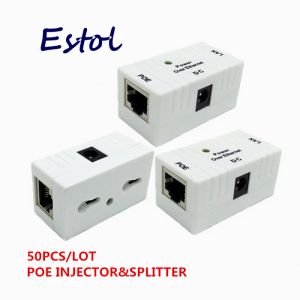 System Neuer Hot Sale 50pcs/Lot RJ45 Connector Poe Splitter Injector für CCTV -Sicherheitssystem IP -Kamera Strom über den Ethernet -Adapter