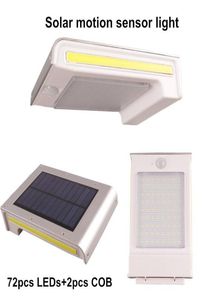 72 Светодиодный датчик движения солнечной лампы для оформления сада Cob Solar Power Light Outdoor Waterphore Wership Path Security Light4886507