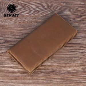 Carteiras de couro genuíno Men Longo Carteira Longa Bifold Money Clipe Business Coin Burse para Holder Holder Telefone Sacos de dinheiro JYY1098