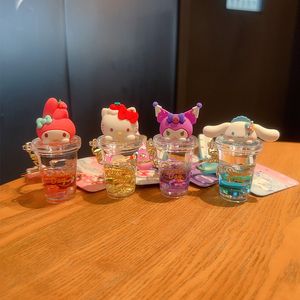 Creative and authentic four famous stars, Sanli, Gul Big Eared Dog, Kuromi Doll, Drifting Sand Bottle Keychain, cute female pendant