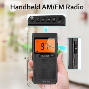 Rádio Profissão de Rádio DSP Chip Mini Radio Outdoor Sport Pocket Pocket Am FM portátil LED Digital Clock Walkman Radio para presente de idosos