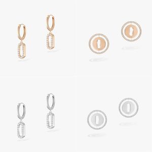 Senior Designer M Series High Quality Single Diamond Sliding Asymmetric Earrings Luxury Classic Jewelry Romantic Earrings Women's Day Gifts