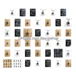 Pendant Necklaces Night Glow Retro Moon12 Constellation Zodiac Sign Necklace Horoscope Jewelry Galaxy Libra Astrology Gift With Retail Otjge