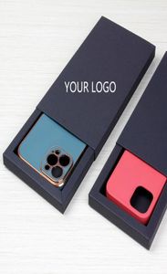 Personalisierte benutzerdefinierte Logo Universal Size Retail Packaging Karft Papierpackungsschublade für iPhone XS 12 13 Pro Max Phone Case COV8670189