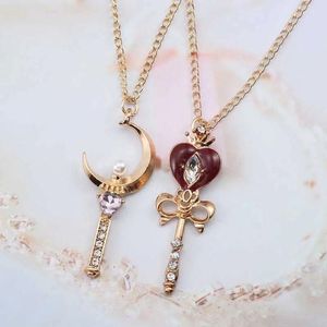 Colares pendentes Anime Sailor Moon Mulheres Crystal Pearl Love Heart Wand Pingentes Cartoon Sailormoon Je