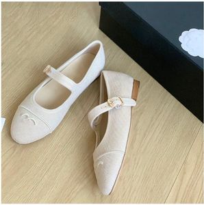 Womnes Mary Jane Ballet Shoes Designer Shoes كلاسيكية Corduroy Twill مترقع النسيج ليدات المضخات الفراغات أحذية أوقات أوقات في الهواء الطلق مع أكياس الغبار