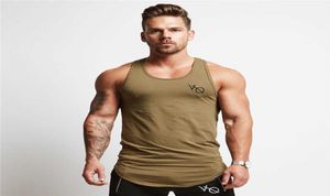 Top da uomo Stampa estiva Minimal senza maniche palestre di cotone abbigliamento bodybuilding oro canottiere serbatoio fitness q1905225268041