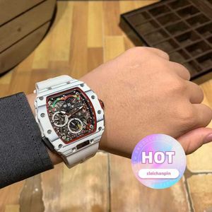 Designer luxury mens watch Super mechanical wrist watches Rm50-03 Wine Bucket Series Multifunctional Carbon Fiber Tape Mens Leisure Designer Amazing High quality