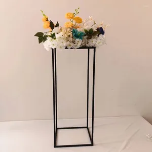 Украшение вечеринки цветочная ваза черная колонка Stand Metal Road Свадебная свадебная стойка 31 в 10 шт/лот