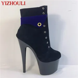 Dance Buty Bankietowe buty kostki z motocyklami dopasowującymi kolor zamszowy 15 cm Klub nocny Kulub nocny