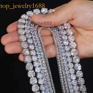 Sterling Sier Tennis Chain Diamond Bracelet Necklace High Jewelry 3mm - 10mm Classic