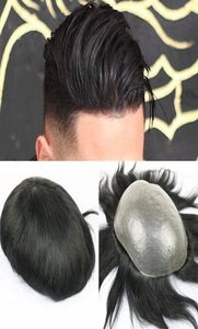 Pu Men Pu completo Tupa Toupee Durável 006008mm Skin Skin Natural Remy Hair Men Wig Human Hair Replacements Full PU Toupee3927202