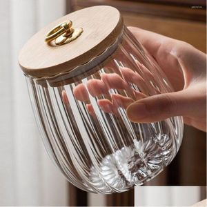 Storage Bottles Jars Kitchen Glass Sealed Jar Japanese Transparent Tea Household High-Grade Food Grade Large Capacity Sugar Drop D Dhfbj