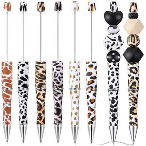 24pcs EST Baskılı Leopar Desen Beyin Pen DIY Boncuklu Öğrenci Pens Okul Kırtasiye Malzemeleri