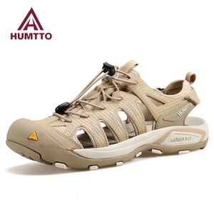 남성용 Humtto Summer Sandals 통기 가능한 야외 하이킹 신발 워터 비치 남성 캠핑 낚시 낚시 등반 아쿠아 맨 스니커 240415
